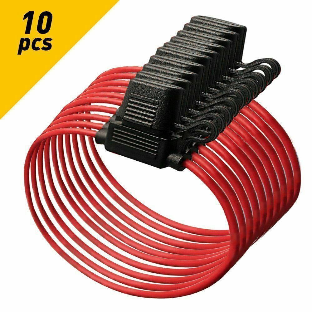 Inline Fuse Holder to Accept 12V 30A Small Blade Fuses Splash Proof Car 18AWG U!