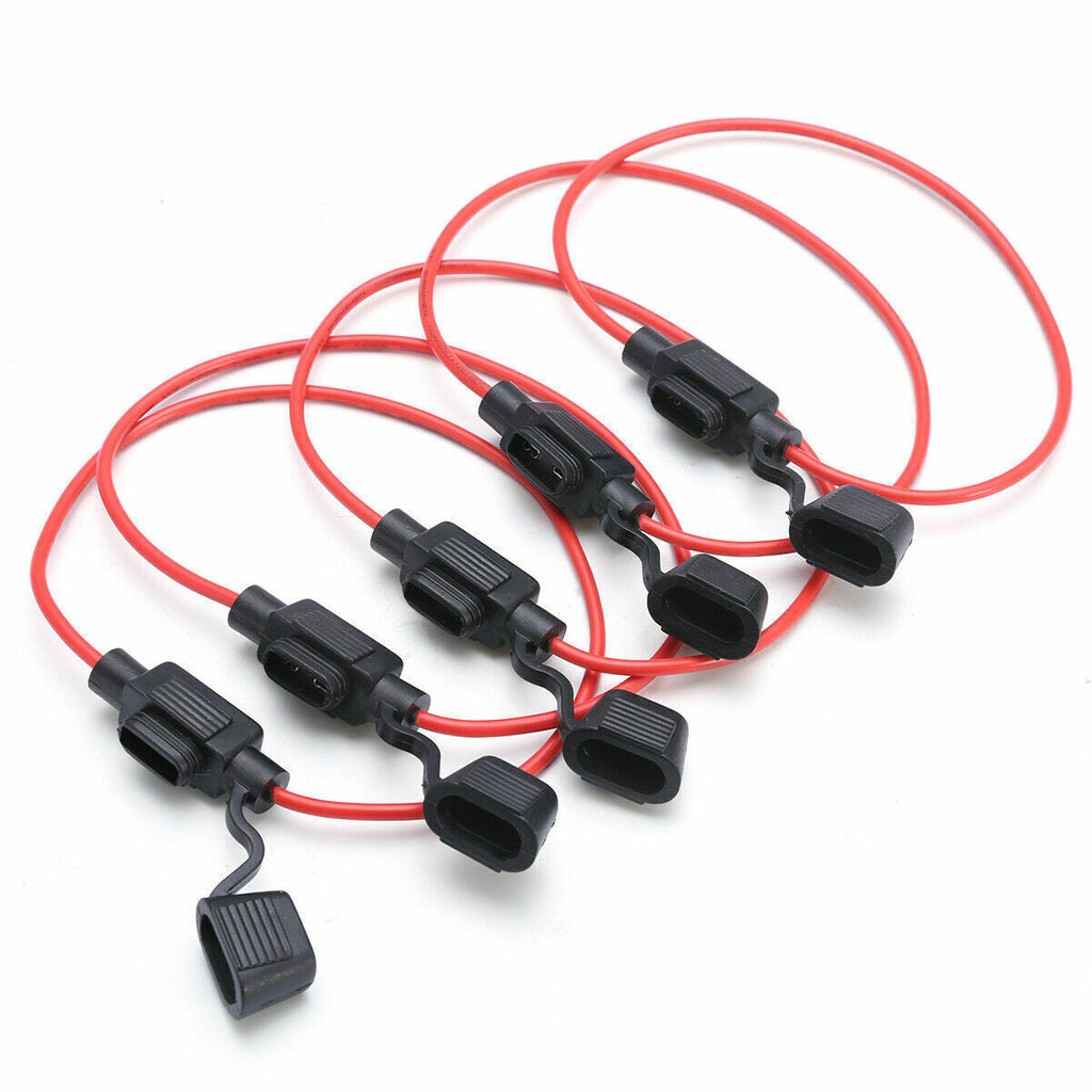 Inline Fuse Holder to Accept 12V 30A Small Blade Fuses Splash Proof Car 18AWG U!