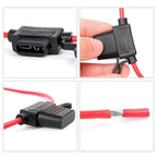 Inline Fuse Holder to Accept 12V 30A Small Blade Fuses Splash Proof Car 18AWG U!