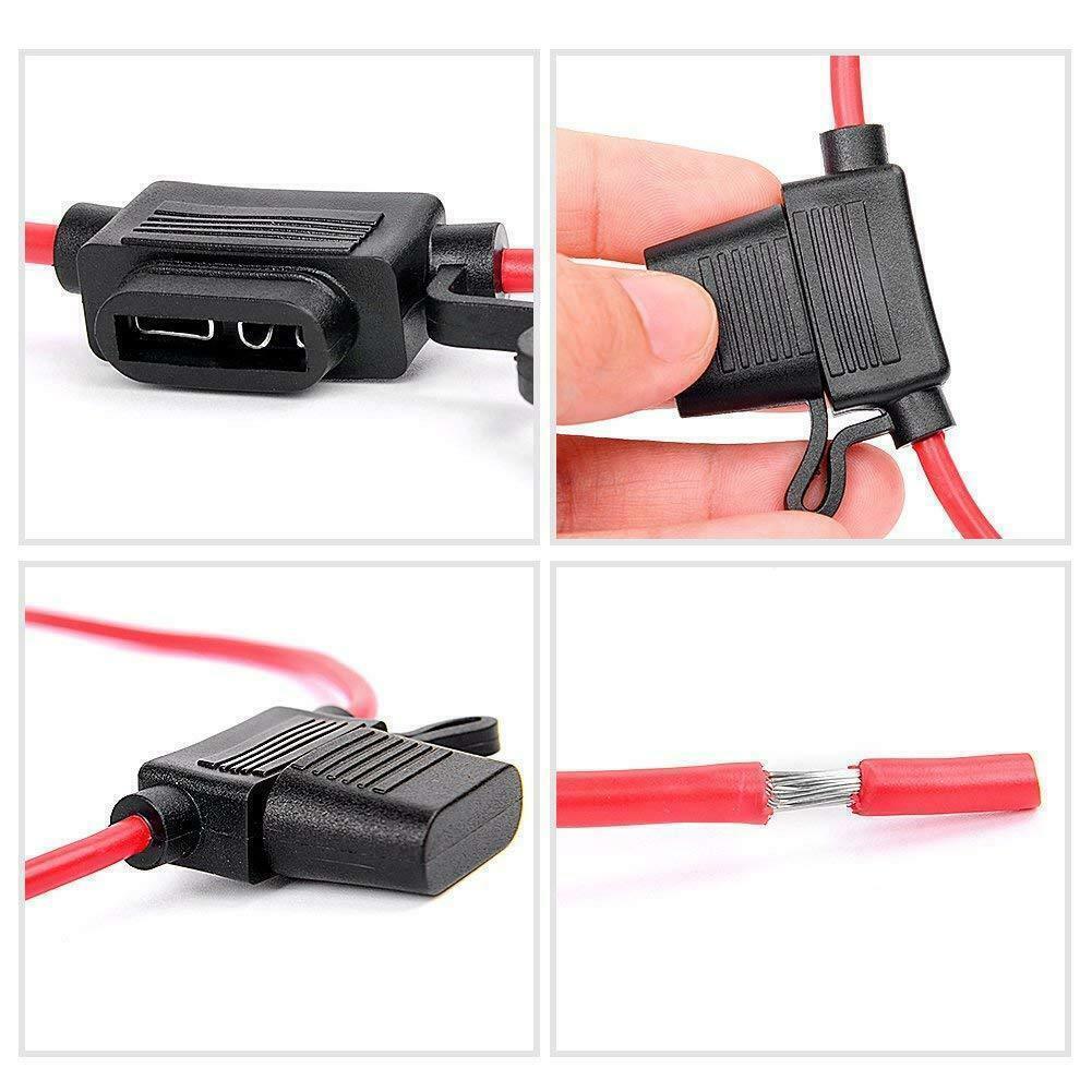 Inline Fuse Holder to Accept 12V 30A Small Blade Fuses Splash Proof Car 18AWG U!