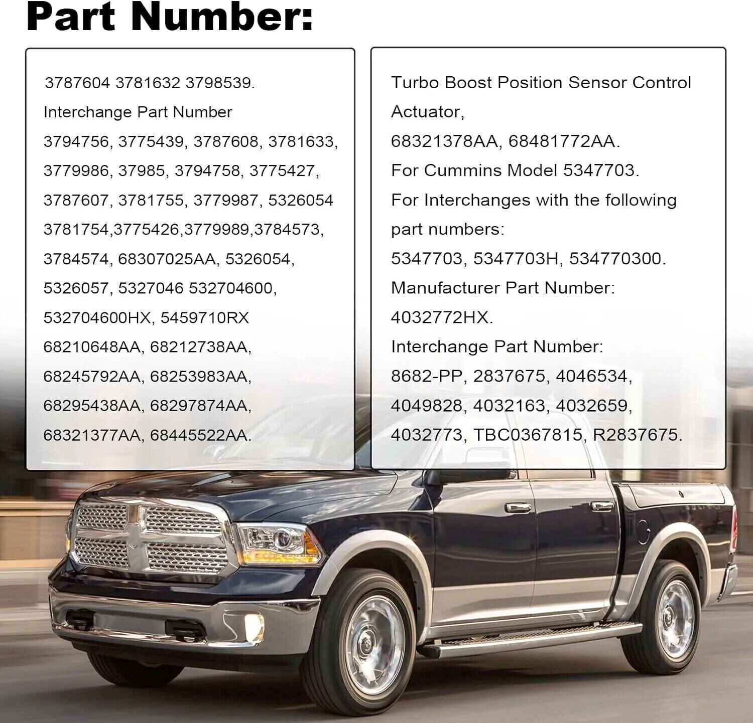 Fits 13-18 Ram 2500 3500 Cummins 6.7L Diesel HE300VG TurboActuator 68445522AA US