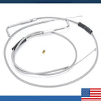 42" Stainless Steel Throttle and Idle Cable Fit for Harley Davidson 56579-02A