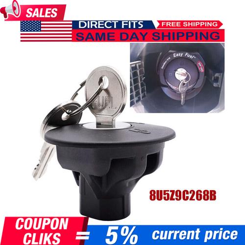 Locking Gas Fuel Tank Plug Cover Cap 8U5Z9C268B For FORD with 2 Keys Direct-Fit