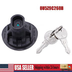 Locking Gas Fuel Tank Plug Cover Cap 8U5Z9C268B For FORD with 2 Keys Direct-Fit