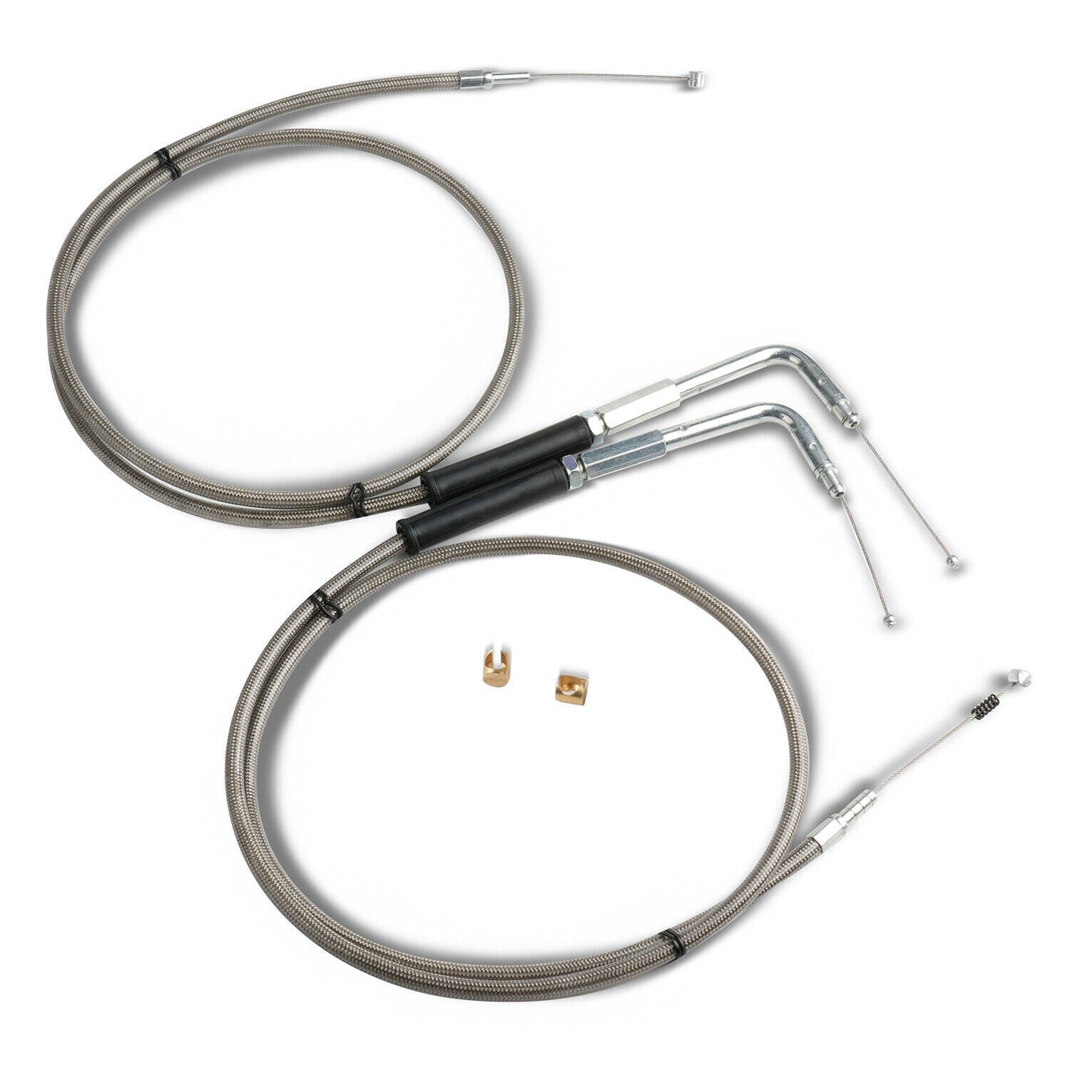 Stainless Steel Throttle and Idle Cable Set fits Harley Davidson 42" A