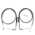 Stainless Steel Throttle and Idle Cable Set fits Harley Davidson 42" A