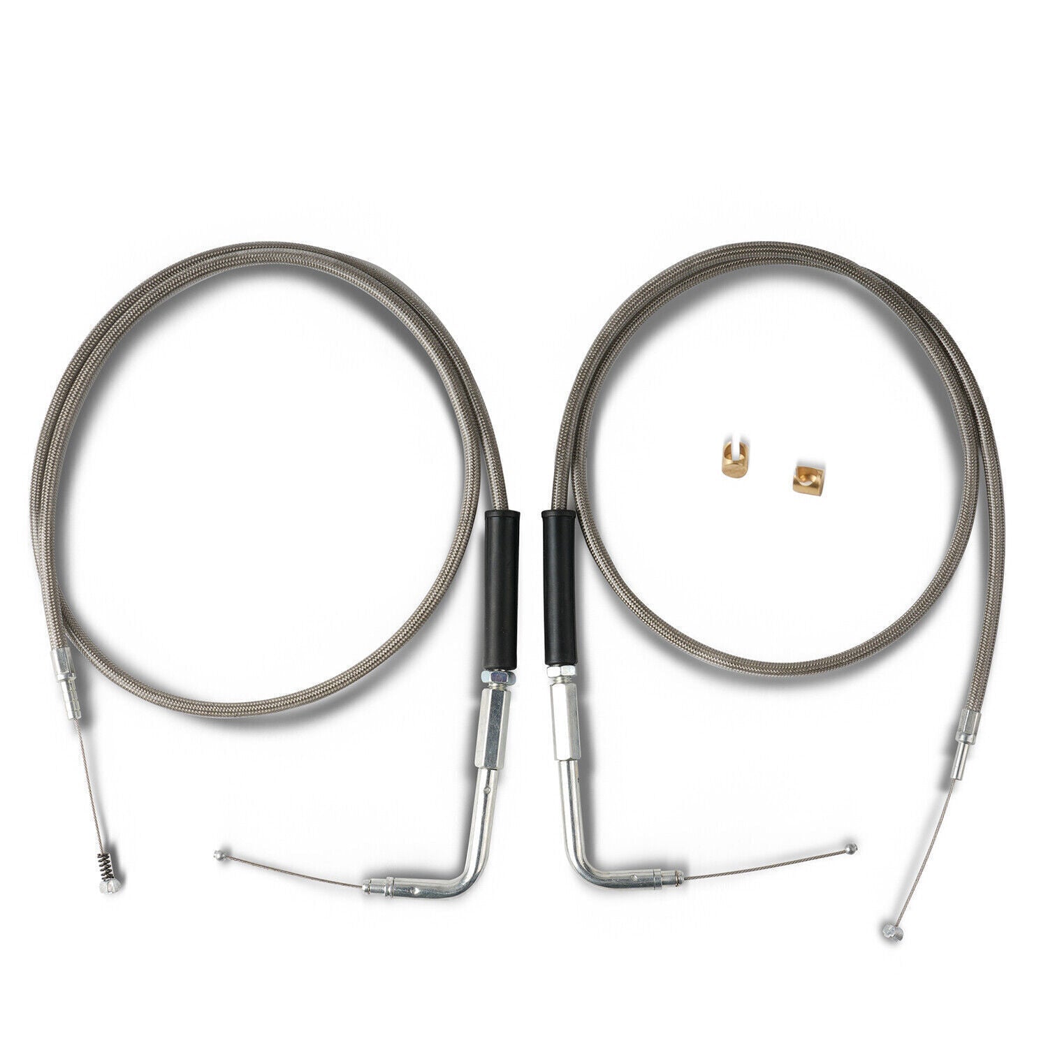 Stainless Steel Throttle and Idle Cable Set fits Harley Davidson 42" A