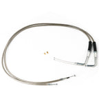 Stainless Steel Throttle and Idle Cable Set fits Harley Davidson 42" A