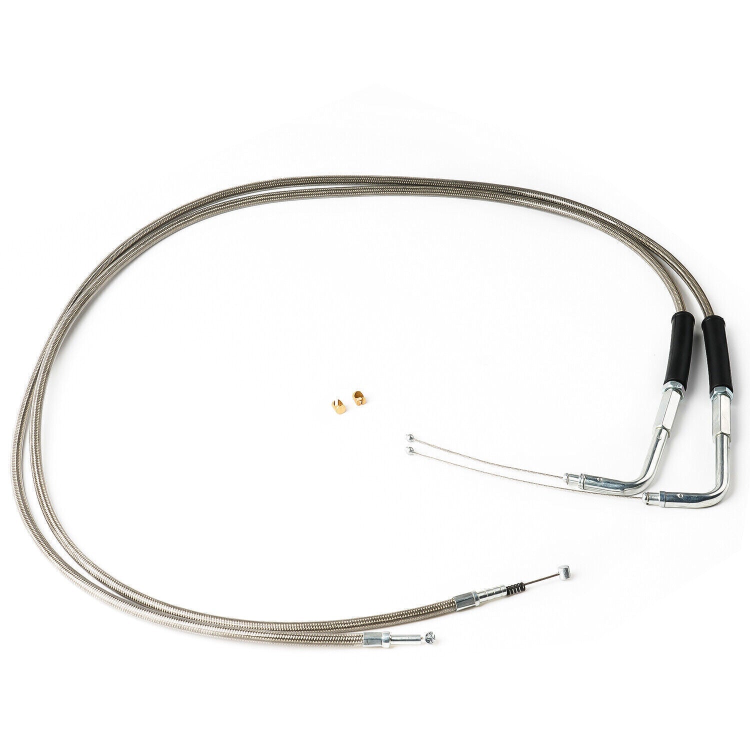 Stainless Steel Throttle and Idle Cable Set fits Harley Davidson 42" A