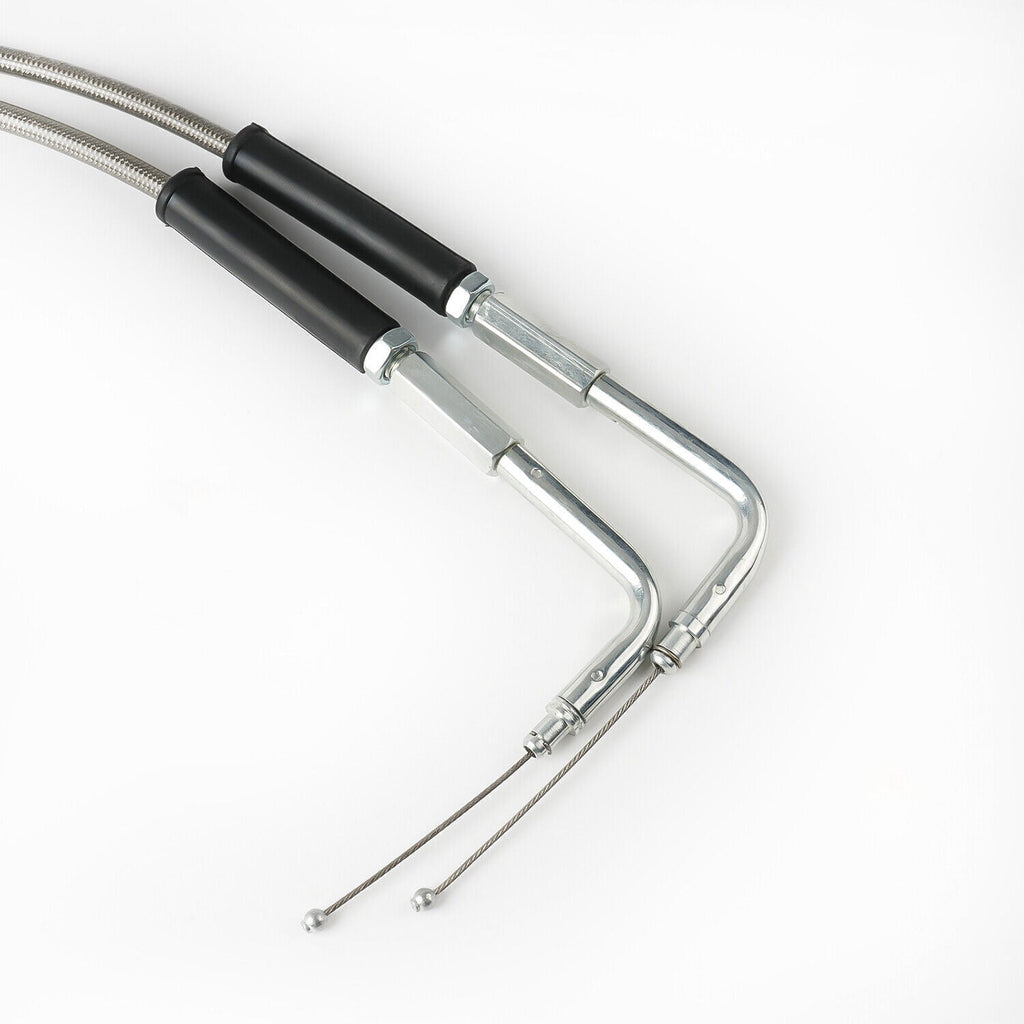 Stainless Steel Throttle and Idle Cable Set fits Harley Davidson 42" A