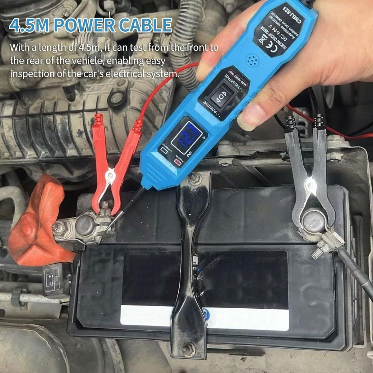 Digital Automotive Power Probe Circuit Tester with Long Test Lead