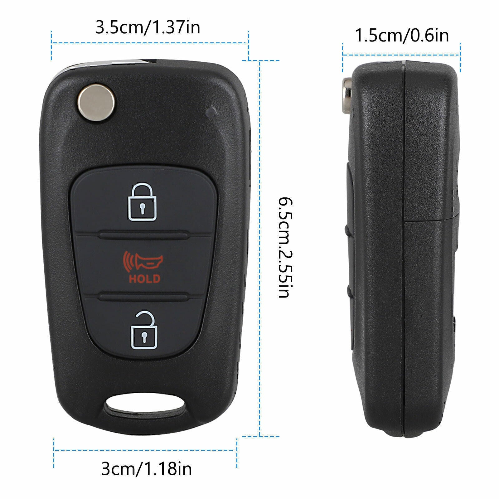 For 2011 -2013 Kia Soul Keyless Flip Remote Car Key Fob Shell Case Pad