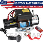 Electric Winch Truck 10,000 lb Synthetic Rope Remote Control Off-Road 4WD Kit-