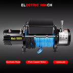 Electric Winch Truck 10,000 lb Synthetic Rope Remote Control Off-Road 4WD Kit-