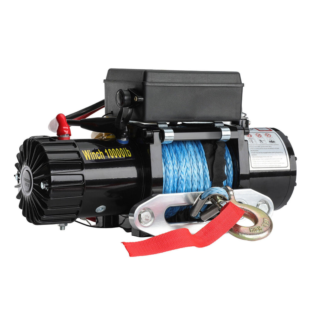 Electric Winch Truck 10,000 lb Synthetic Rope Remote Control Off-Road 4WD Kit-