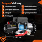 Electric Winch Truck 10,000 lb Synthetic Rope Remote Control Off-Road 4WD Kit-