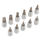 34pcs Torx Star Sockets & Bit Set for Male Female E-torx Security Bits 3/8 Drive