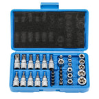 34pcs Torx Star Sockets & Bit Set for Male Female E-torx Security Bits 3/8 Drive