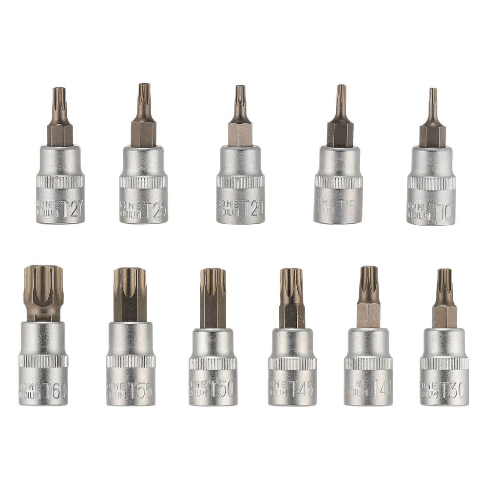 34pcs Torx Star Sockets & Bit Set for Male Female E-torx Security Bits 3/8 Drive