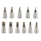 34pcs Torx Star Sockets & Bit Set for Male Female E-torx Security Bits 3/8 Drive