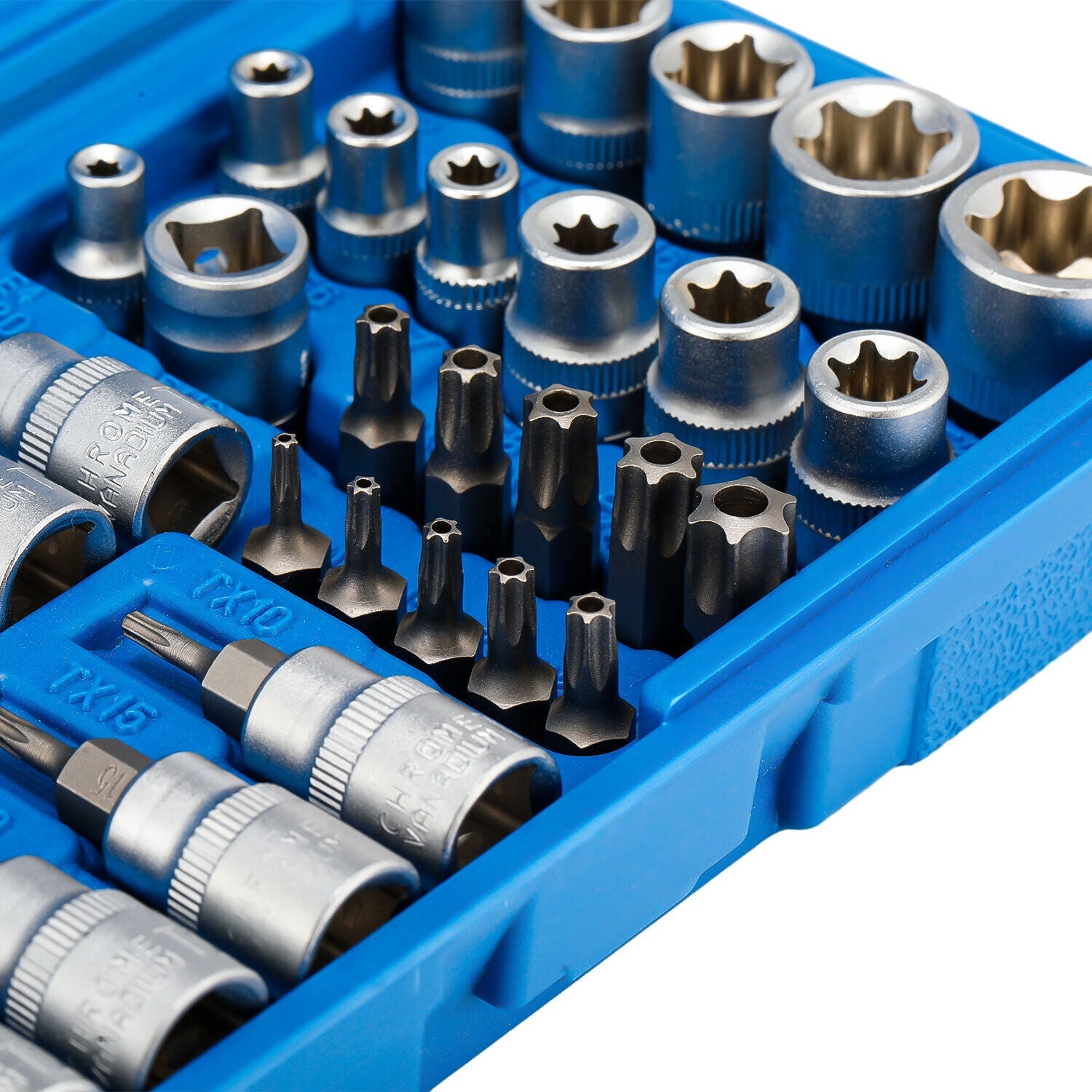 34pcs Torx Star Sockets & Bit Set for Male Female E-torx Security Bits 3/8 Drive