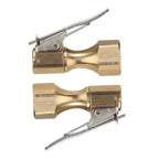 2 Tire Inflatable Straight Brass Open Flow Air Chucks Lock-On Clip 1/4" NPT