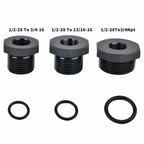 3PCS 1/2-28 to 3/4-16, 13/16-16, 3/4 NPT Thread Oil Filter Adapters Black NEW