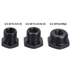 3PCS 1/2-28 to 3/4-16, 13/16-16, 3/4 NPT Thread Oil Filter Adapters Black NEW