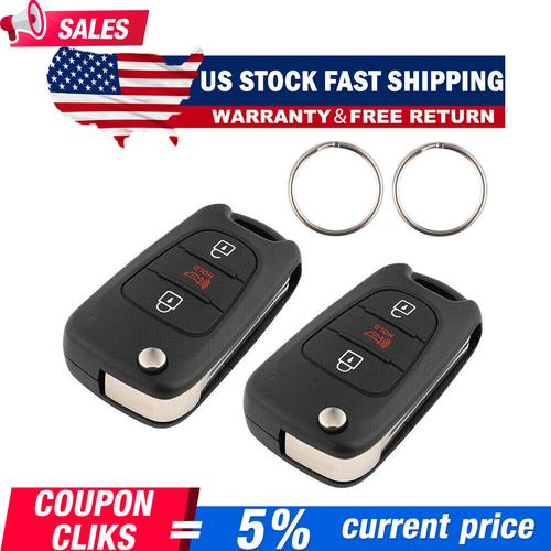 2 For 2012-2013 Kia Sportage Soul Keyless Flip Remote Car Key Fob Shell Case Pad