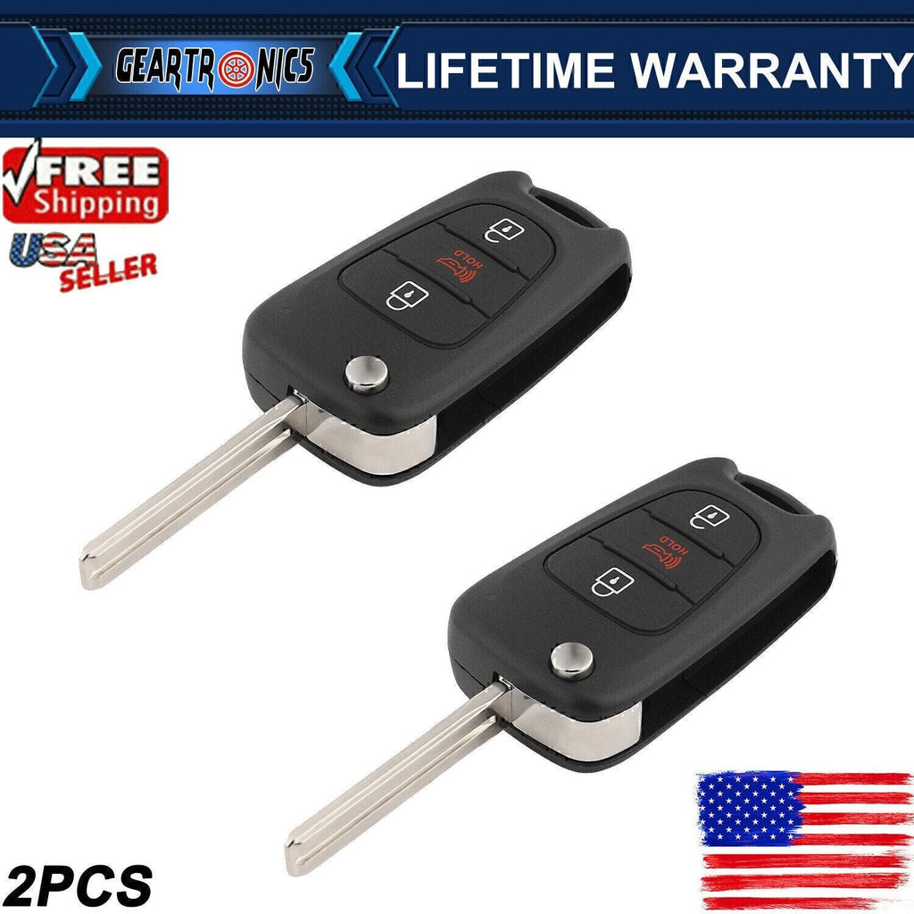 2 For 2012-2013 Kia Sportage Soul Keyless Flip Remote Car Key Fob Shell Case Pad