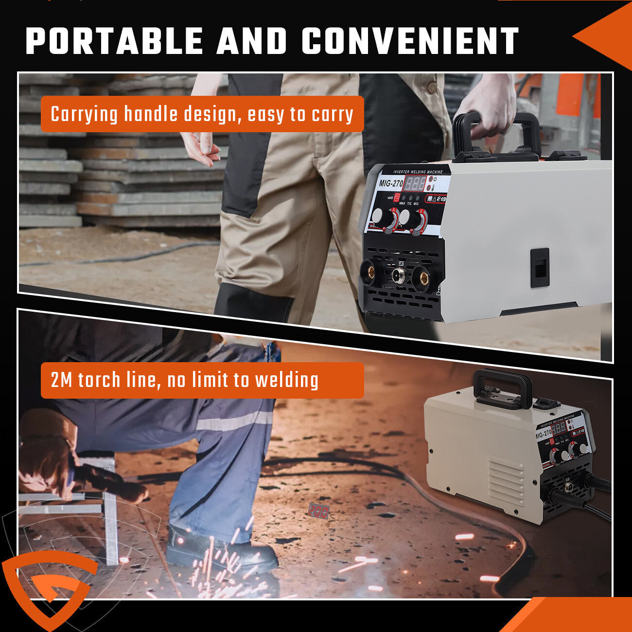 140A MIG Welder Inverter 110V Gasless TIG MIG Welding Machine Portable Flux Core Welder for Home and Professional Use