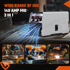140A MIG Welder Inverter 110V Gasless TIG MIG Welding Machine Portable Flux Core Welder for Home and Professional Use