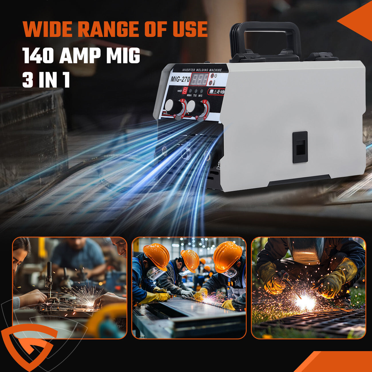 140A MIG Welder Inverter 110V Gasless TIG MIG Welding Machine Portable Flux Core Welder for Home and Professional Use