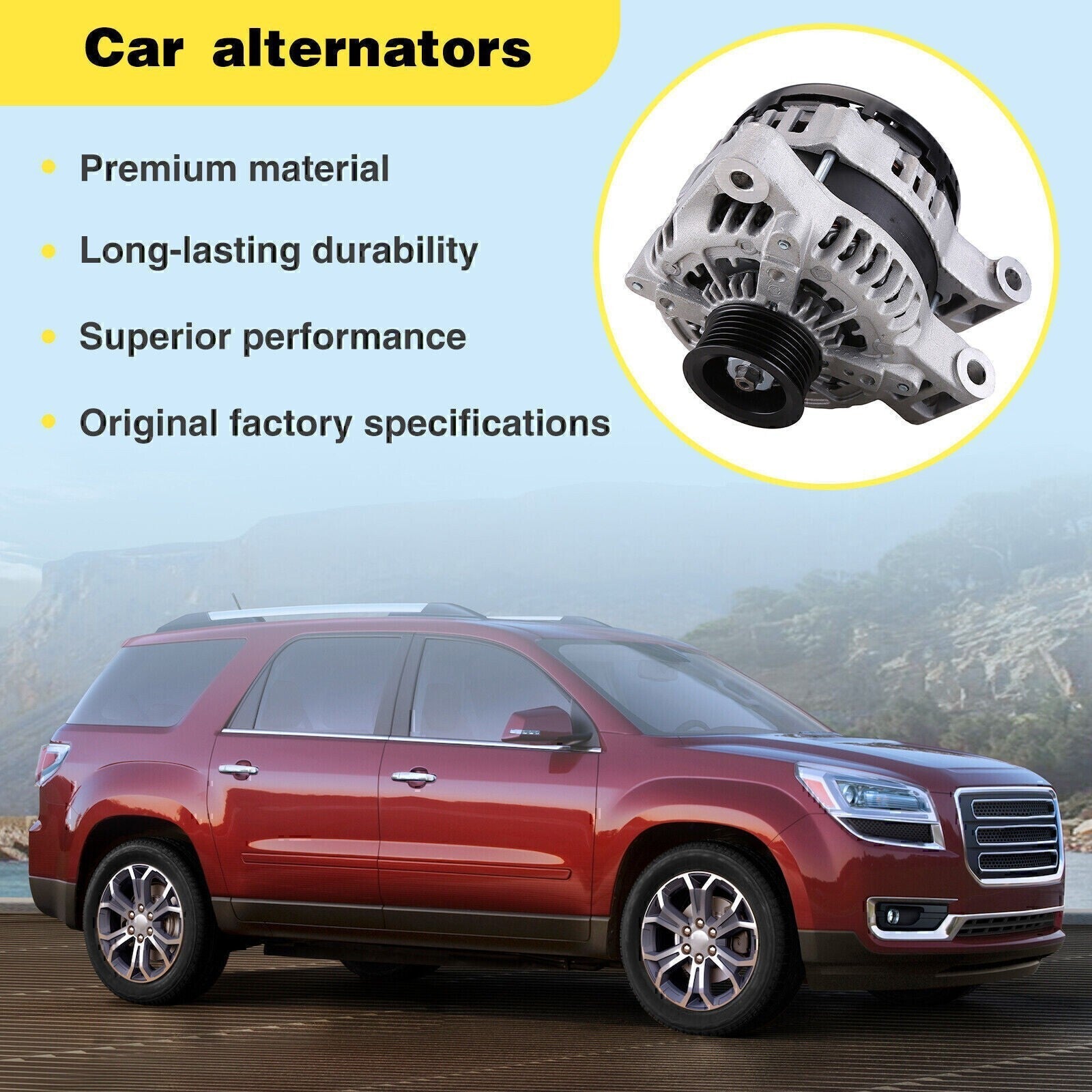 ALTERNATOR FOR BUICK ENCLAVE 08-16 GMC ACADIA 07-2016 V6 3.6L 25815839 11252 NEW