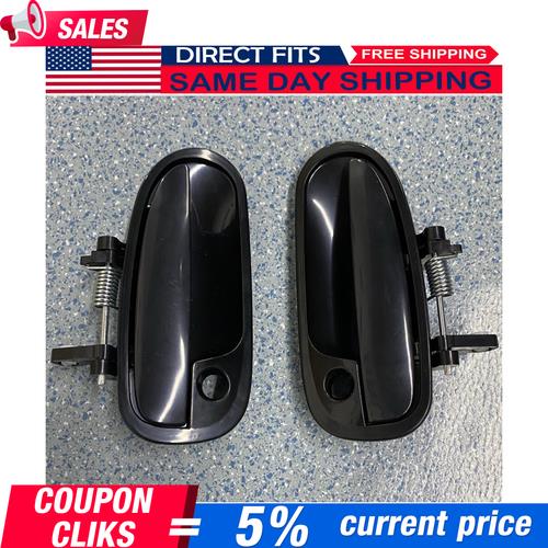Exterior Door Handle Set For 96-00 Honda Civic Primed Plastic Front Left & Right
