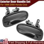 Exterior Door Handle Set For 96-00 Honda Civic Primed Plastic Front Left & Right