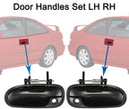 Exterior Door Handle Set For 96-00 Honda Civic Primed Plastic Front Left & Right