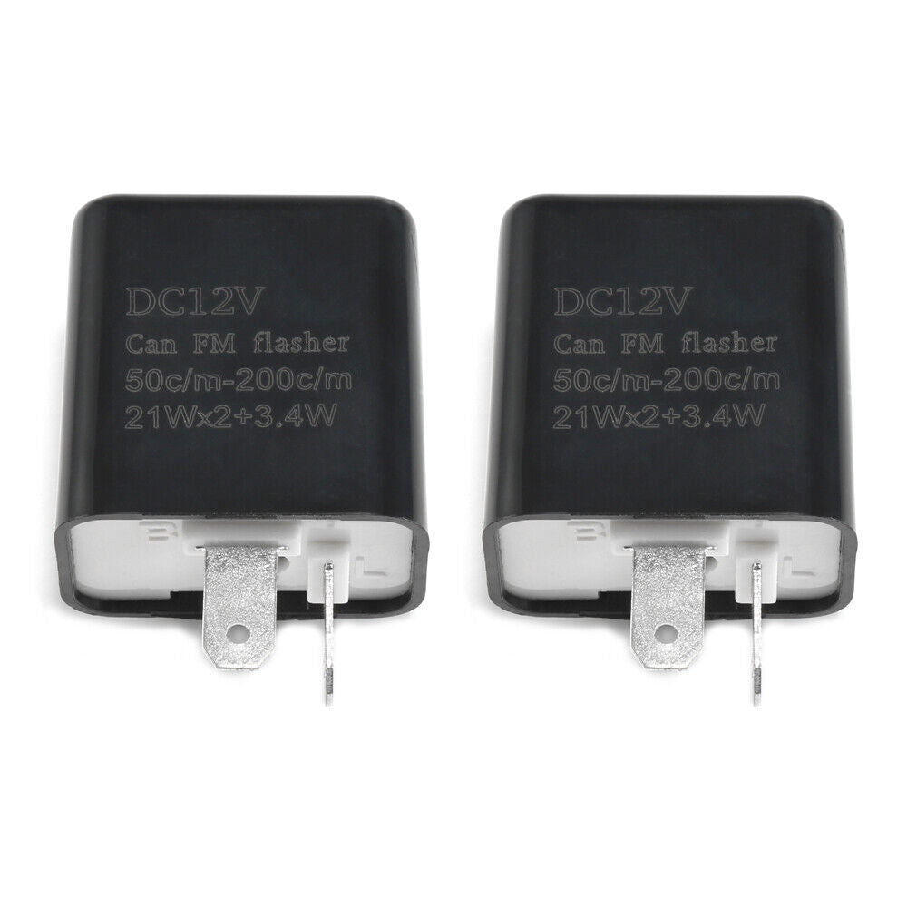 2xAdjustable LED Flasher Relay Turn Signal Blinker Light For Motorcycle 12V 2Pi*