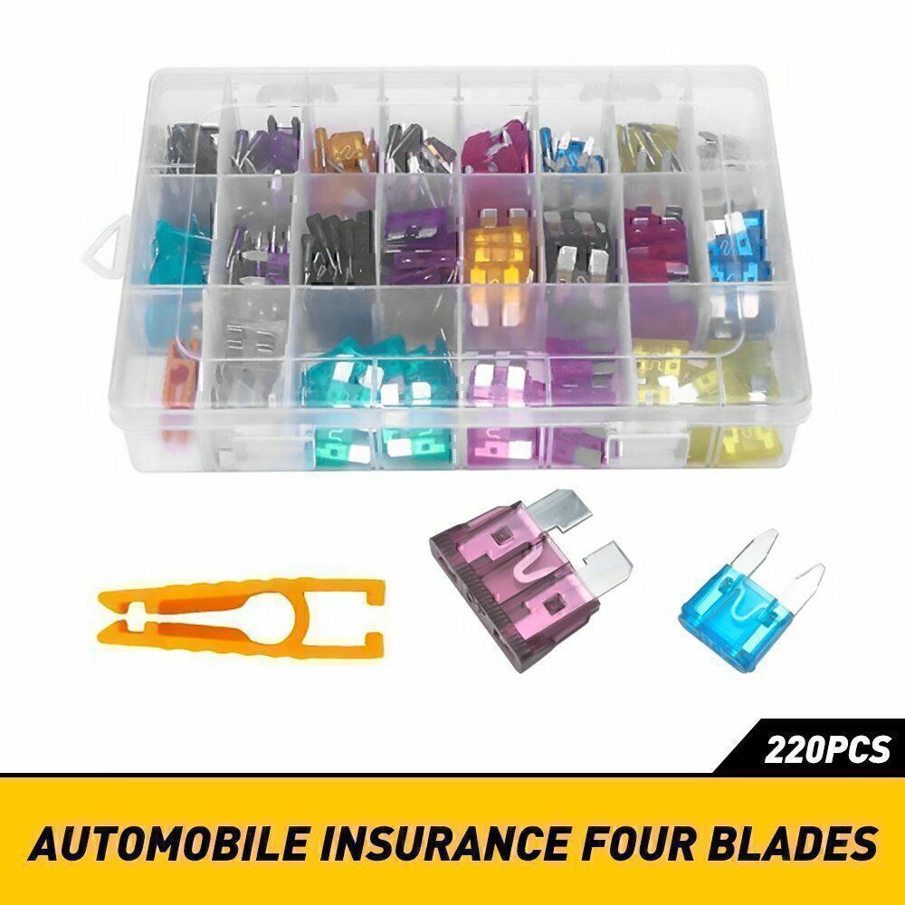 220pcs Car Blade Fuse Assortment Assorted Blade Auto Truck Automotive Parts
