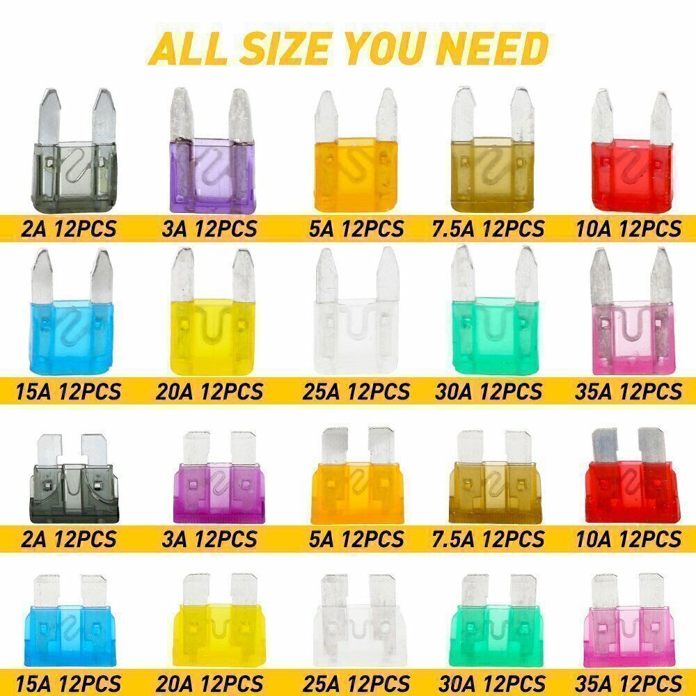 220pcs Car Blade Fuse Assortment Assorted Blade Auto Truck Automotive Parts