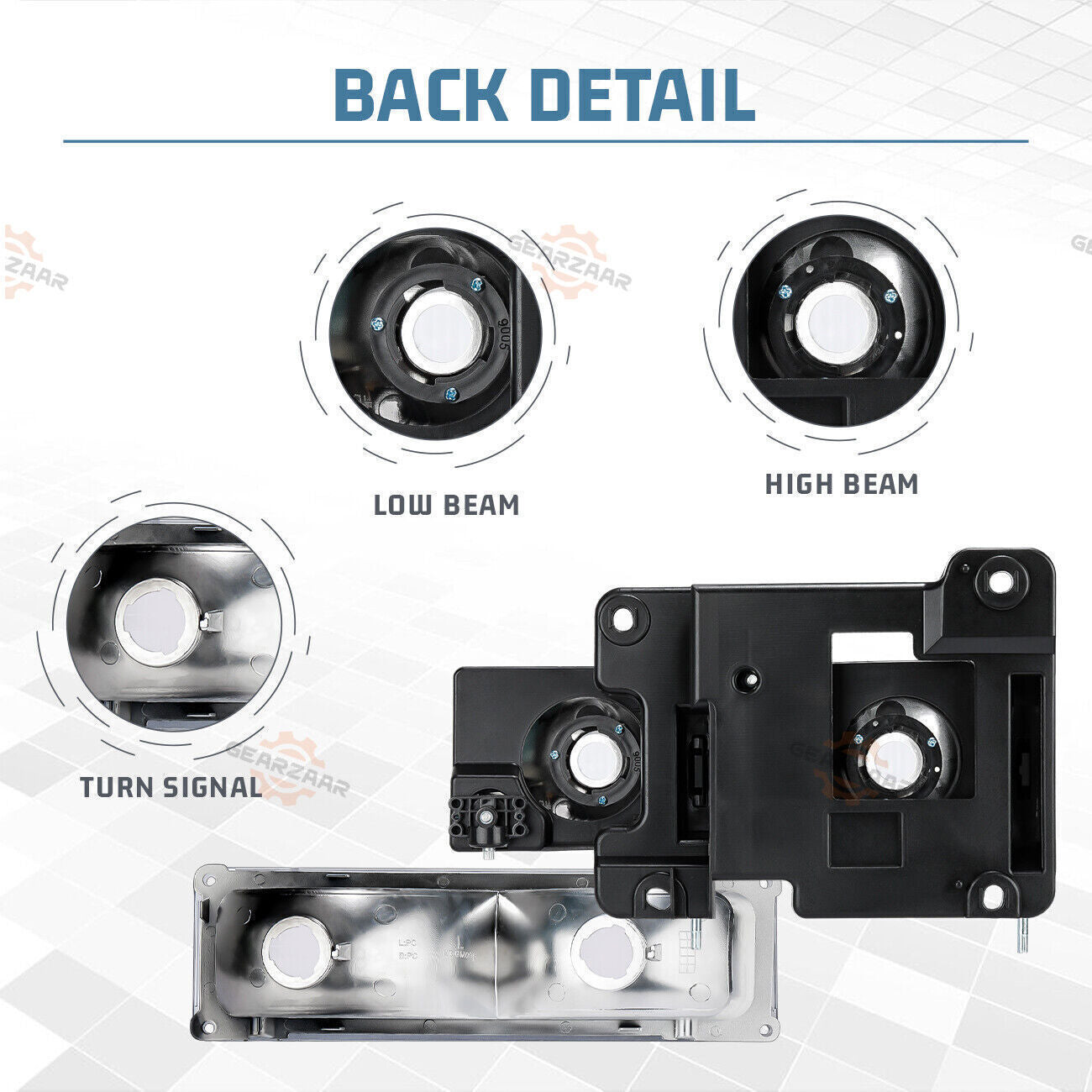 For 1994-1998 Chevy Silverado C10 C/K 1500 2500 3500 Headlights w/Bumper Lamp