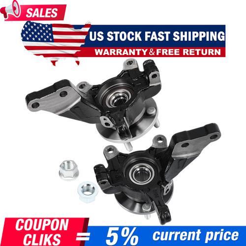 Pair Front L +R Wheel Bearing Hub Knuckle Assembly for 2013-19 Nissan Versa 1.6L