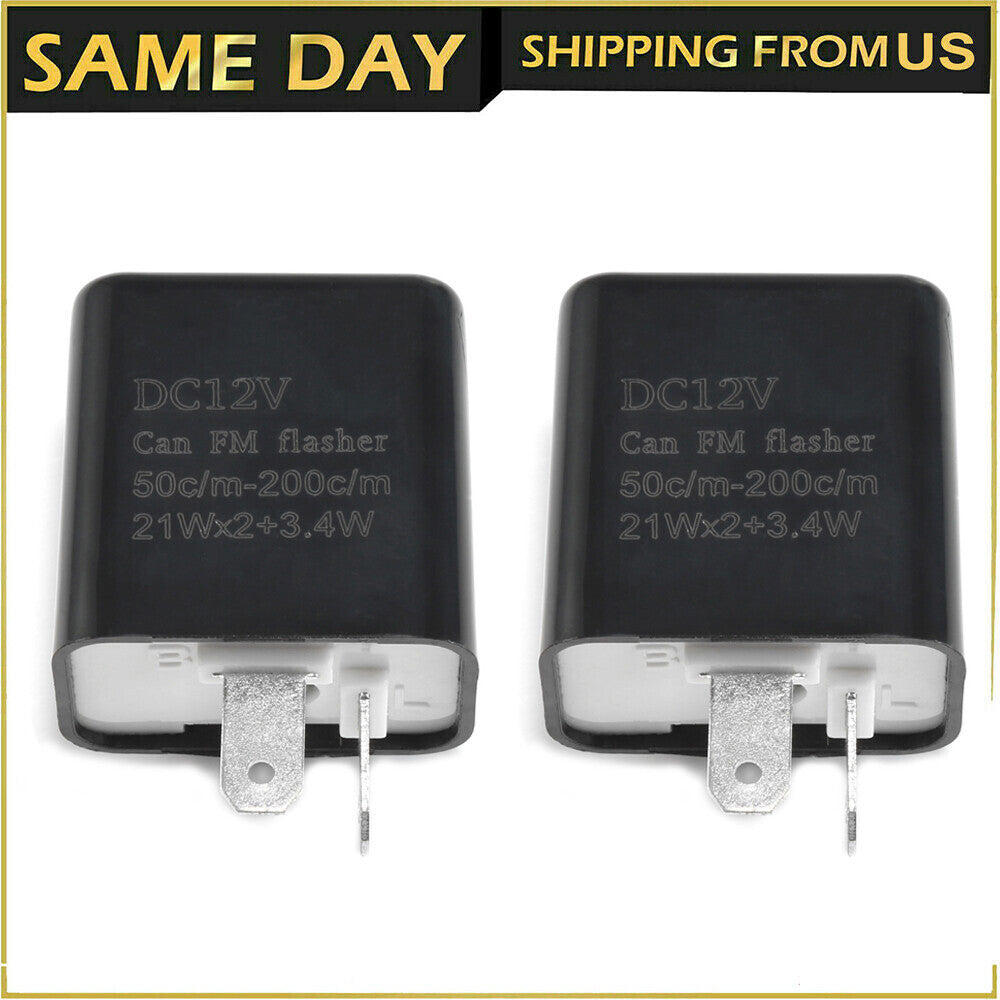 2pcs Adjustable LED Flasher Relay Turn signal Blinker Light for Motorcycle 2Pin