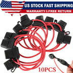 Inline Fuse Holder to Accept 12V 30A Small Blade Fuses Splash Proof Car 18AWG*