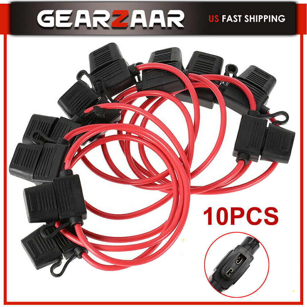 Inline Fuse Holder to Accept 12V 30A Small Blade Fuses Splash Proof Car 18AWG*