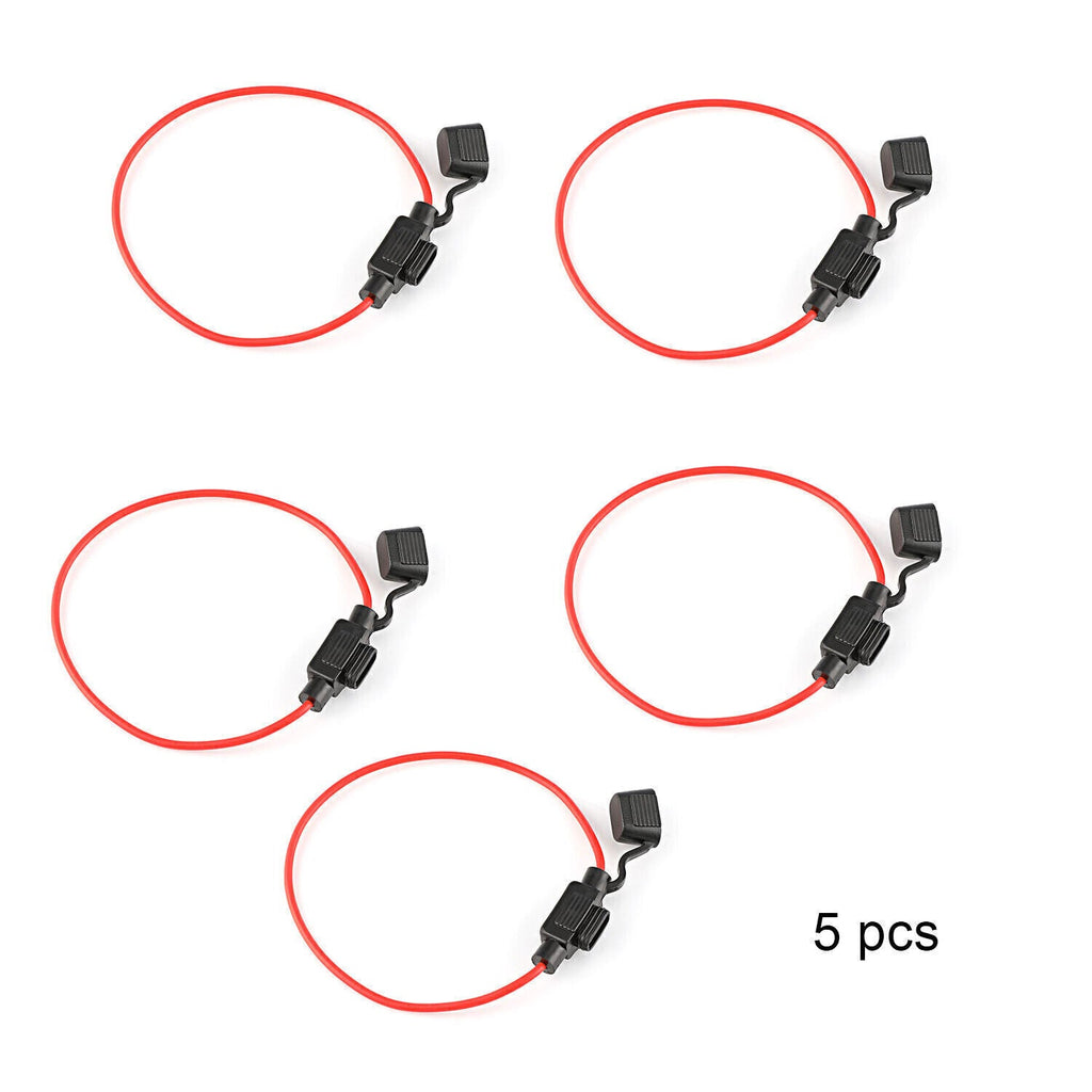 Inline Fuse Holder to Accept 12V 30A Small Blade Fuses Splash Proof Car 18AWG*