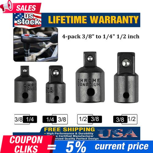 3/8" to 1/4" 1/2 inch Drive Ratchet SOCKET ADAPTER REDUCER Air Impact 4PCS!