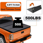4.5FT Hard Tri-Fold for 2022-2023 2024 Ford Maverick Tonneau Cover Truck Bed US/