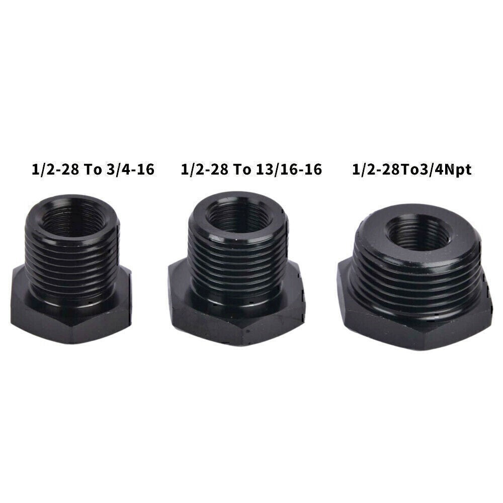 3-Piece Oil Filter Thread Adapter Set 1/2-28 to 3/4-16 13/16-16 NPT