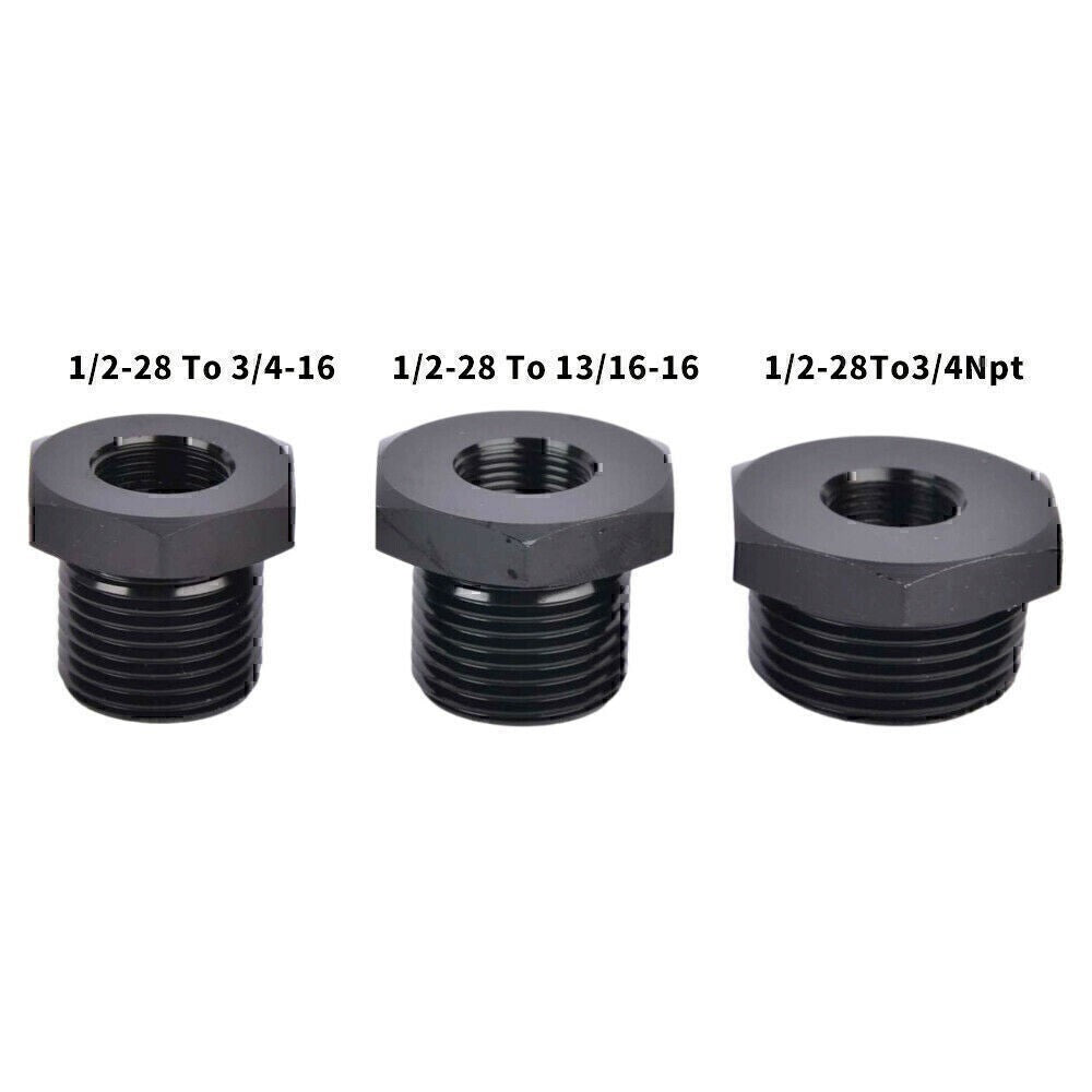 3-Piece Oil Filter Thread Adapter Set 1/2-28 to 3/4-16 13/16-16 NPT